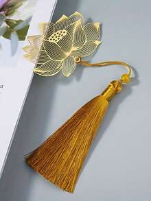 1PC Metal Bookmarks With Tassel, Beautiful Hollow Metal Brass Bookmark, Metal Leaf Flower Bookmarks, For Book Lovers, Writers, Readers, Teens, Men, Women, Adults, A Must-Have For Back-To-School Season - Gold - View 23