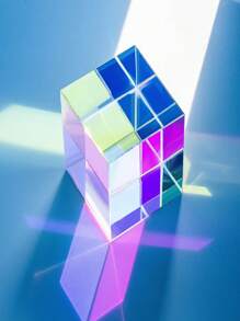 Optisches Glas X-Würfel Prisma - RGB Farbseparation, Farbmischung, Glasfasermaterial, Bildungsgeschenk, optisches Experiment Kristallglas Sonnenfänger Licht Würfel - Geschenk für Feiertage