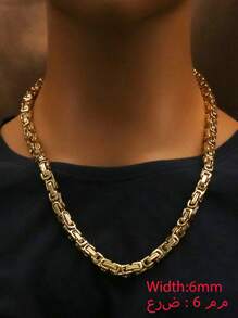 1 Pieza Ancho de 5mm 6mm 8mm Nuevo Alta Calidad Estilo Bizantino Hombres Cadena de Collar de Acero Inoxidable Dorado