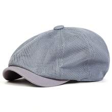 1顶男士纯色网眼贝雷帽，街头时尚前卫，户外休闲帽，适合秋冬季节、街头、商务聚会等场合 - 彩色 - 查看 11