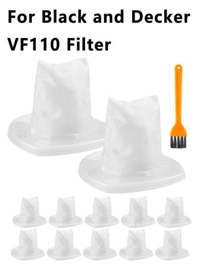 فلتر استبدال متوافق مع Black and Decker VF110 Dustbuster شفط يدوي لاسلكي CHV1410L،CHV9610،CHV1210،CHV1510،CHV1410،CHV1410B،BDH2000L، الجزء 90558113-01، مع فرشاة صغيرة