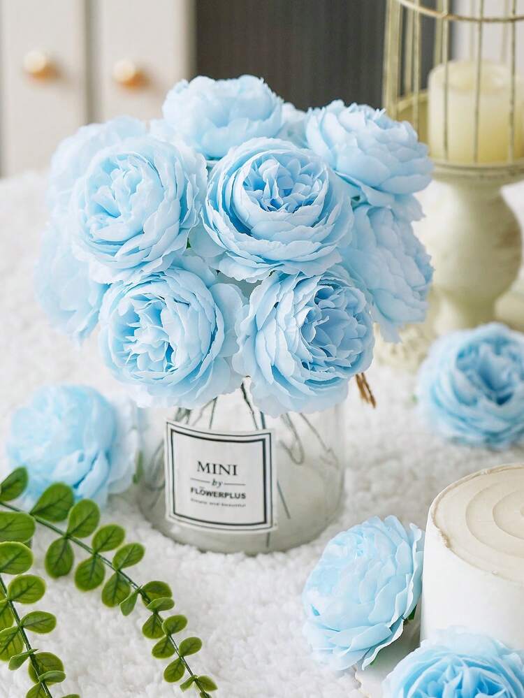 12/24pcs Artificial Peony Flowers Simulated Peony Flower Heads With Stems For Wedding Party Decoration, Cake Decoration And Home Living Room Table Centerpieces,Fake Plants,Fall Decor,Room,Desk,Garden Decor,Room Decoration Stuff Home Decor Back To School School Supplies