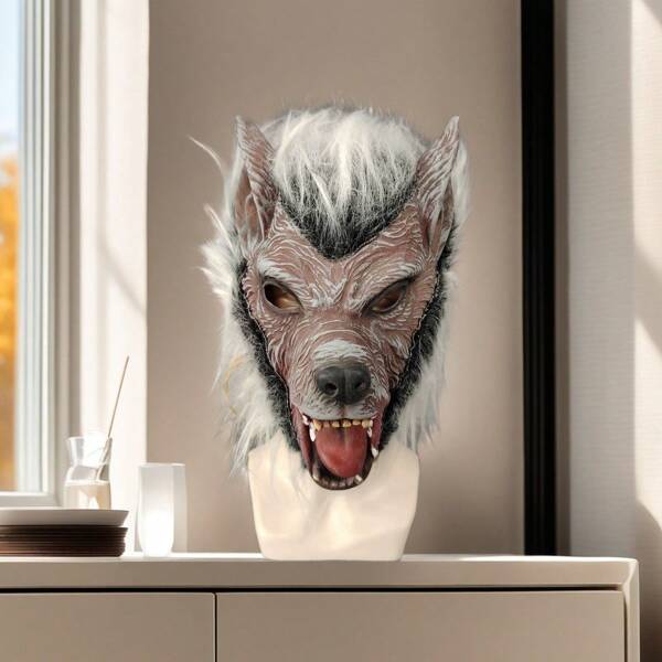 Máscara de cabeza de lobo de látex para fiestas, juegos de rol, escapistas de casas embrujadas, disfraces y decoraciones de fiesta