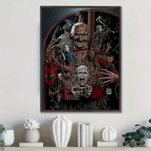 WB 1/10PCS Film Krueger Freddy Horror Poster Fancy Poster Wall Sticker For Living Room Bar Vintage Decorative Painting Wall Pictures For Living Room Decoration Classic Cartoon Bedroom Decoration - Frameless