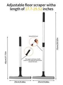 2-In-1 Telescopic Window Cleaner With Squeegee & Sponge - Extendable Aluminum Pole For Car Glass, High-Rise Windows, Shower Doors - Dual-Sided Scrubbing Tool For Home/Kitchen/Cleaning Accessories