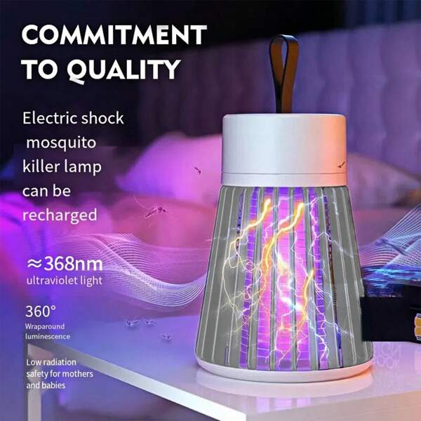 Lámpara repelente de mosquitos electrónica portátil, lámpara repelente de mosquitos alimentada por USB, repelente de mosquitos silencioso electrónico doméstico, adecuado para uso en interiores y exteriores.