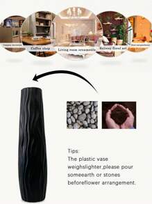 1pc Unbreakable Plastic Flower Vase, Creative Home Decor, Large Decorative Floor Vase, 22.63 Inch Height, Suitable For Floor, Table Decor, Living Room, Modern Home Office, Bedroom, Farmhouse, Wedding Party Events, Home, Kitchen, Living Room Tabletop