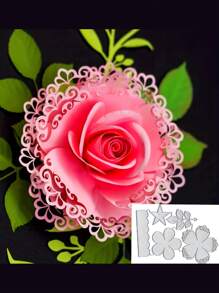 1pc Layred Flower Leaves Metal Die Cuts, Merry Christmas Wedding Flower Leaf Cutting Dies Cut Stencils For DIY Scrapbooking Album Decorative Embossing Paper Dies For Card Making