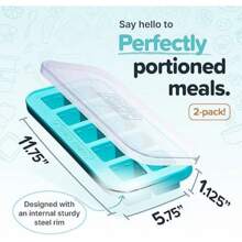 Local Delivery-2 Tbsp. Silicone Freezer Molds - Perfect For Storing Garlic, Herbs, Ginger, Pesto, Tomato Paste, Lemon Juice, Purees And More - Silicone Baby Food Freezer Tray - Aqua – 2-Pack