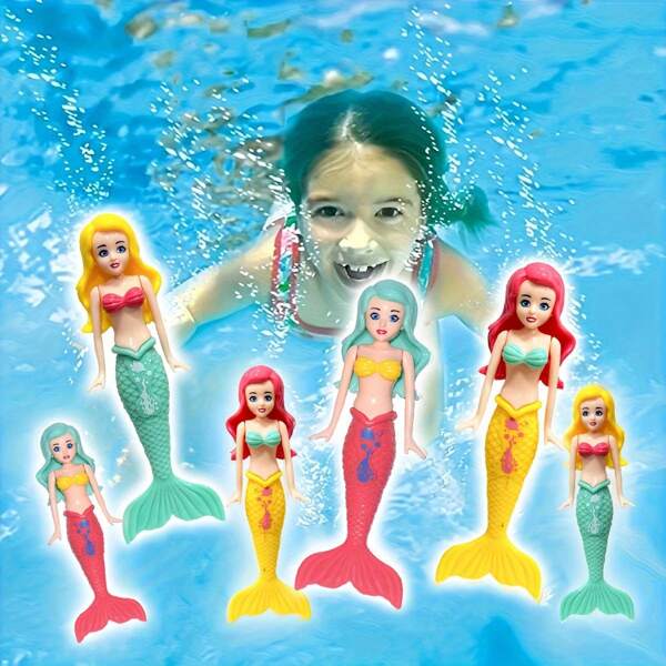 [Pool Toys] Set Of Two Diving, Swimming Pool Toys | Suitable For Boys And Girls | Underwater Pool Party, Water Game Training Gifts | Popular Water Toys In Summer, Mermaid(Random Colour)