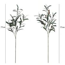 1支人造橄榄树枝，大号逼真绿色植物枝干，散装仿真橄榄枝，适合插花，橄榄叶植物枝干绿植装饰 - 彩色 - 查看 7