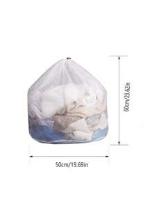 1 pezzo Borsa per bucato in rete, borsa per lavare con laccio, borsa per lavare biancheria intima, cesto per il bucato, borsa per lavare in rete per lavatrice, grande capacità, borsa per il bucato sporco, anti-deformazione, borsa per riporre i vestiti, borsa per viaggi, vacanze estive, ritorno a scuola, accessori scolastici, borsa per lavare per viaggi