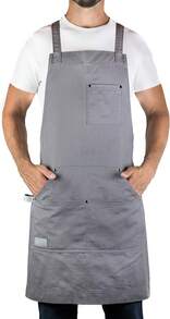 Delantal de chef profesional para cocina, barbacoa y parrilla - Gris Oscuro - Ver 2
