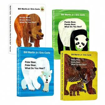 English Picture Book & Classic Literary Work, Brown Bear, Small Bear, Polar Bear, Panda Bear, Bedtime Reading, Daily Life Journal, Round Corner Design