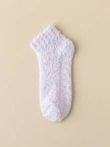 3双随机款柔软珊瑚色保暖防滑短袜，女士款，保暖内衬，适合室内、派对、INS风穿着，舒适保暖。 - 彩色 - 查看 24