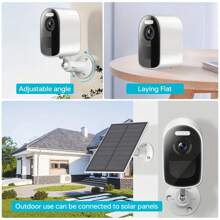 1PC Solar-Powered Outdoor Wireless Security Camera, 5G WiFi, 2K High-Definition Intelligent Surveillance Camera, Night Vision Function, Spotlight And Alarm, Two-Way Audio, Home Security Camera, 210-Day Battery Life, Waterproof And Dustproof, Remote Monitoring Camera, Smart Home Security Camera, Supports Cloud Storage And TF Card (Needs To Be Purchased), Protecting Your Home