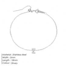Cadena brazalete DIY de 26 letras para mujeres, accesorio de joyería, de acero inoxidable de alta calidad, a la moda y personalizado