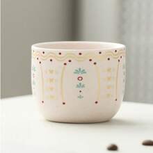 1pc 165ml/5.58oz Middle Eastern Stoneware Coffee Cup With Palm Tree Design, Elegant Ceramic Arabian Coffee Cup Espresso Cup Turkish Tea Cup For Latte, Tea, Cappuccino, Cocoa