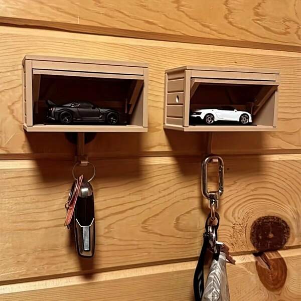 1 pieza Soporte de llaves de garaje 3D con función de apertura de puerta - un organizador de llaves de pared con estilo adecuado para entradas, pasillos u decoración de oficina, con un diseño divertido y práctico para entusiastas del automóvil, fabricado con mano de obra de alta calidad