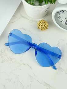 1pc Heart Shape , Blue Rimless Heart Shaped , Fun Heart For Party Favors