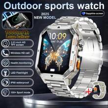 GUHUAVMI GUHUAVMI Ultra Large Capacity Battery Sport Smart Watch, 1000mAh Huge Battery, 2.01inch HD Full Screen Touch, Wireless Call/Dial, LED Flashlight, Clock, Music Control, Shutter Control, Fitness Tracker, Heart Rate/Sleep Monitoring, IP68 Waterproof Smartwatch For Men Women, Compatible With Android/IOS