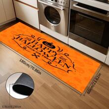 1/2 Piezas Felpudo de Halloween, con respaldo de goma, decoración de entrada de Halloween, decoración para interiores y exteriores, alfombra de cocina, alfombra de drenaje de poliéster, para cocina, sala de estar, entrada, balcón, decoración del hogar, resistente a las manchas, cafetería, bar, fiesta, regalo festivo, dormitorio, decoración del baño