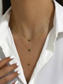 1pc Summer Ins Style Minimalist Double Layer Necklace, Women Elegant Collarbone Chain, Unique Design