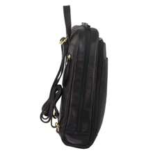 Stylish Rustic Women's Black Leather Backpack For Travel And Daily Use - Versatile Handbag With Comfortable Straps