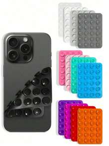 Silicone Suction Cup Phone Holder - Selfie Video Holder For Phone/Android Phones (1/2/3/4/5-Piece Set, 16 Colors) - No Residue & Stylish Desktop Decoration