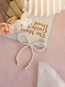 10Pcs-Pearl Bow Cake Toppers, Romantic Cake Decoration Set, Bow Decorations, Flower Wrapping Beads, And Floral Supplies For Cake Decoration. Suitable For Birthday, Mother's Day, Anniversary, Wedding, Valentine's Day Party Supplies