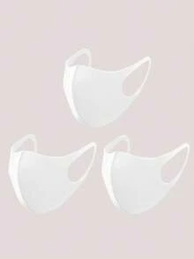 2 Stück weiße gestrickte staub- und wasserdichte, atmungsaktive Masken, Eisseide Maske, schwarze Maske, wasserdicht, staubdicht