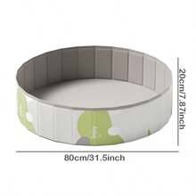 1pc Portable Non-Inflatable Easy Set-Up Swimming Pool, Outdoor Summer Courtyard Water Play Pool, Composite Board Round Family Relaxing Fun Pool, Ball Pit - Multicolor - View 8