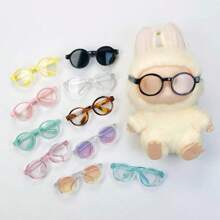 1PC (Accessories Only) 17cm Summer Versatile Glasses Sunglasses Multi Color Matching Transparent Glasses