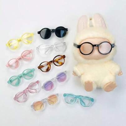 1PC (Accessories Only) 17cm Summer Versatile Glasses Sunglasses Multi Color Matching Transparent Glasses