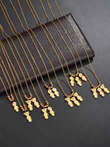 1 件定制不锈钢儿童吊坠项链，个性化手工 DIY 雕刻名字家庭项链 - 彩色 - 查看 22