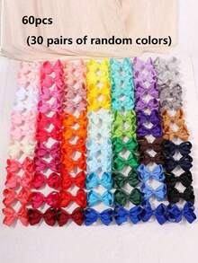 4/20/40/60pcs Cute Bow Hairpins In Random Colors, Grosgrain Ribbon Bow Hairpins, Suitable For Girls, Toddlers, Children's Daily Wear, Holiday Gifts