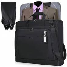 Garment Bags For Travel Carry On Garment Bag For Hanging Clothes, Suit Bag For Business Trips With Shoes Bag & Shoulder Strap, Waterproof Foldable Suit Luggage Bag For Men Women - 黑色 - 查看 10