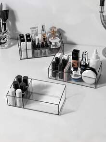 1 hộp đựng mỹ phẩm trong suốt, hộp đựng đồ trang điểm mở, thích hợp đựng mỹ phẩm, son môi, chăm sóc da, nước hoa, thích hợp cho phòng khách, phòng ngủ, phòng tắm và nhiều cảnh khác, đồ trang trí nhà cửa, phụ kiện phòng tắm - Trong sáng - Xem 3