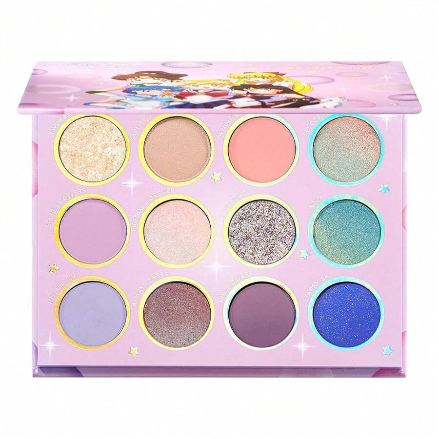 Colourpop X  Pretty Guardian Makeup Palette - Pastel Shadow Palette With Metallic & Matte Finishes - Buildable, Blendable & High-Pigment Formula (0.5 Oz) - Bảng phấn mắt For Love & Justice - Xem 1