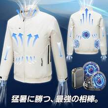 [With Three Storm Fans And A Large-Capacity 30,000mAh Battery] Air-Conditioned Work Clothes 2025 Made In Japan Brushless Motor Long Sleeves Fan Battery Set Fan-Equipped Work Clothes Adjustable Size 4-Level Airflow Adjustment Unisex