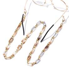 1 pièce Chaîne de lunettes en acrylique fait main pour femmes, chaîne de lunettes de soleil essentielle pour les voyages, accessoires de lunettes, chaîne de lunettes pour utilisation à la plage, chaîne anti-perte de lunettes - Multicolore - Voir 7