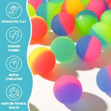 15pcs Cat Toy Bouncy Balls, Interactive Cat Toys Balls, 32mm High Indoor Cat Bouncy Balls, Colorful Rubber Large Bounce Ball, Pet Toy Balls Gift For Kitty