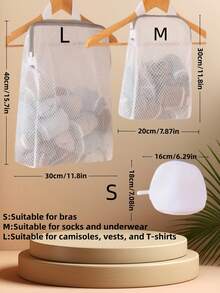 1 pieza Bolsa colgante para almacenamiento de calcetines, ropa interior, accesorio de almacenamiento para dormitorio de estudiantes, bolsa de red para colgar en la pared al lado de la cama