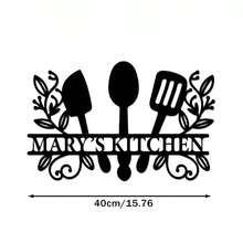 1 件厨房金属墙饰、个性化礼品厨房墙饰、定制标志餐厅厨师墙饰、咖啡厅金属标志、家庭厨房礼品 - 黑色 - 查看 15