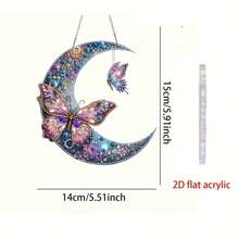 2D Acrylic 5D Diamond Painting Kit, DIY Diamond Mosaic Pendant, Asymmetrical Crystal, Suitable For Beginner Acrylic Mosaic Craft, Home Wall & Tabletop Decor Creative Gift, Unique Gift For Friends On Holidays - Multicolor - View 6