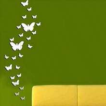 36pcs Acrylic 3D Mirror Wall Sticker, Butterfly Mirror Decals For Living Room, Bedroom, Office