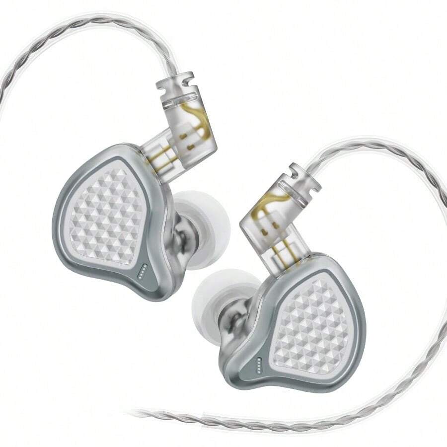 ARTTI R6 In Ear Monitor Earphone HiFi Wired Earbuds With Mic Gaming IEM Headphones With 2 Pin Detachable Cable For Musicians DJ Singer Audiophile 3.5mm 52sw - Silver - View 1
