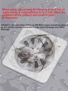 50片装淋浴/浴缸毛发收集器 - 易于使用，排水过滤贴纸，一次性排水盖，适用于淋浴间、水槽和洗衣房，易于粘贴，毛发堵塞排水盖，一次性排水过滤器，浴室毛发收集塞，排水盖，厨房水槽过滤器，一次性淋浴排水口毛发收集器，地漏过滤贴纸，浴室浴缸毛发堵塞器，浴室配件 - 彩色 - 查看 6