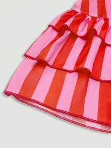 Off The Shoulder Elastic Waist Ruffle Dress, Elegant Cocktail Party Wedding Guest Gown, Spring/Summer New Arrival - Pink - View 6