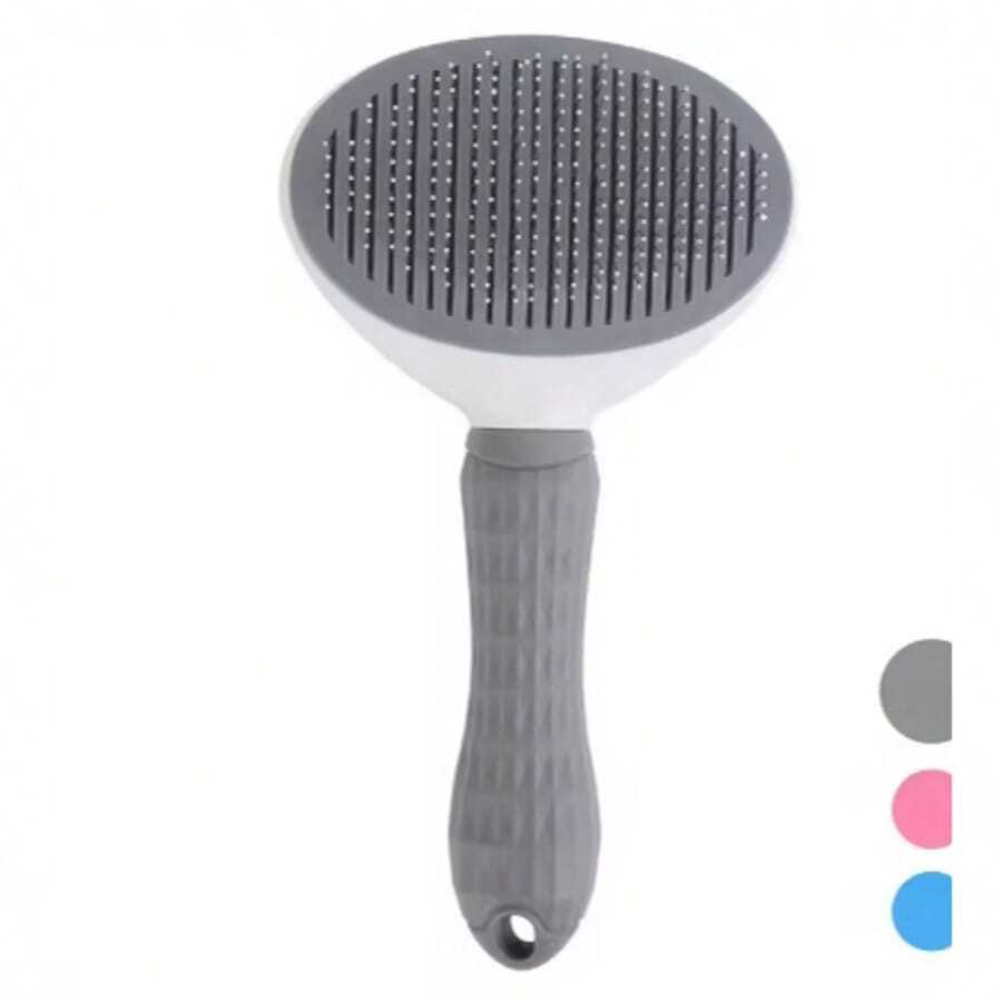 One-Click Pet Hair Removal Comb For Effortless Grooming Of Dogs And Cats - Float Hair Removal Slicker Brush With Automatic Funct